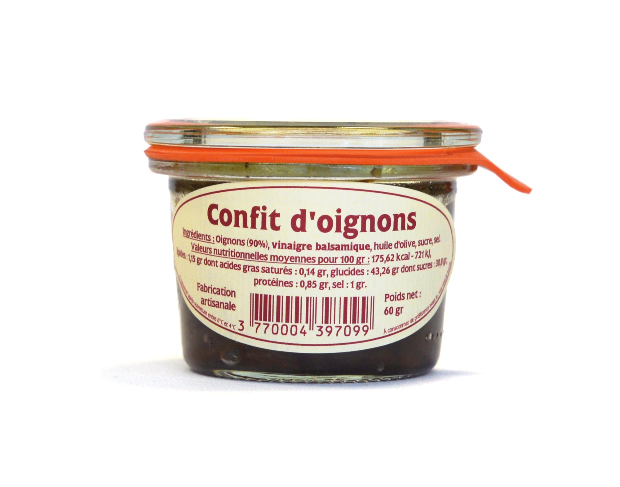 Confit d'Oignons 60 g – Saveurs Gourmandes du Val de Loire
