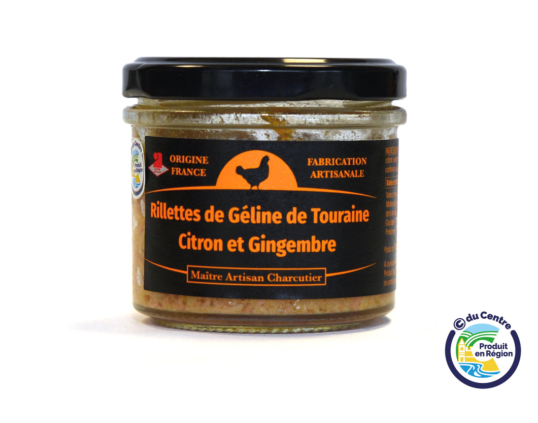 Rillettes de Géline de Touraine Citron et Gingembre 80 g