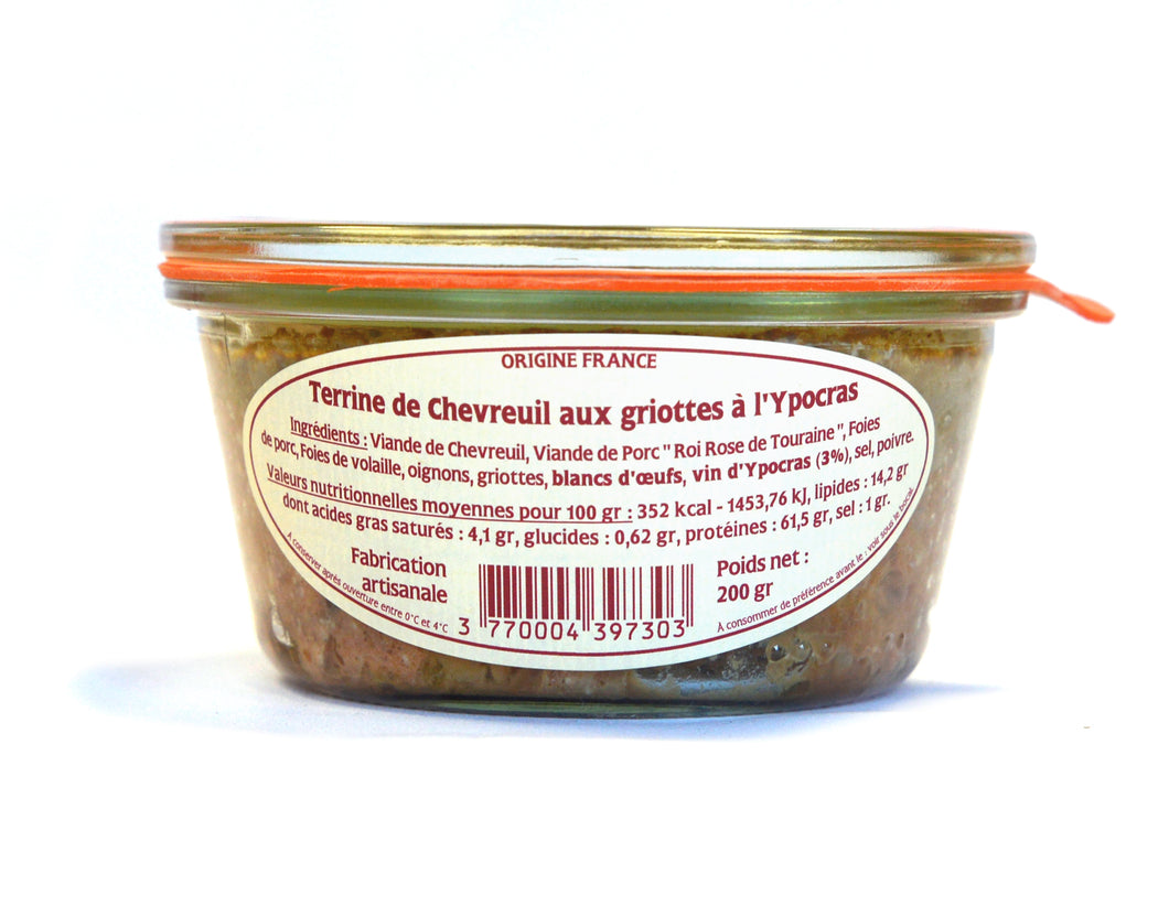 Terrine de Chevreuil aux Griottes à l'Ypocras 200 g