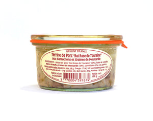 Terrine de Porc “Roi Rose de Touraine” aux Cornichons et Graines de Moutarde 100 g