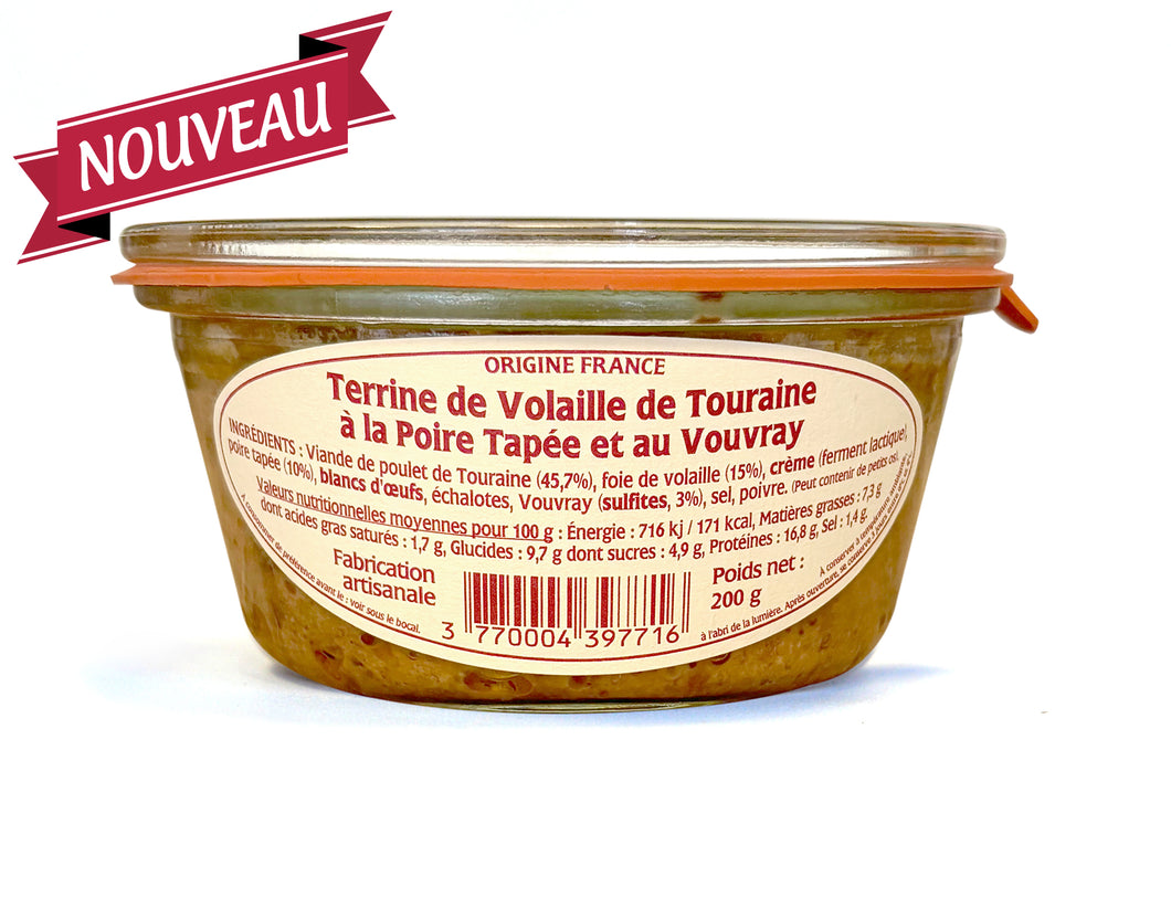 Terrine de Volaille de Touraine à la Poire Tapée et au Vouvray 200 g